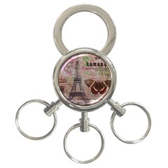 Girly Bee Crown  Butterfly Paris Eiffel Tower Fashion 3-ring Key Chain by chicelegantboutique