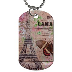 Girly Bee Crown  Butterfly Paris Eiffel Tower Fashion Dog Tag (two-sided)  by chicelegantboutique