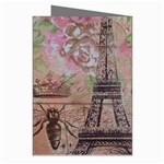 Girly Bee Crown  Butterfly Paris Eiffel Tower Fashion Greeting Card (8 Pack) Right