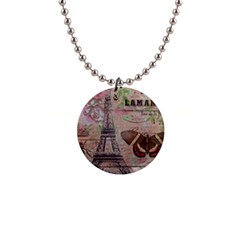 Girly Bee Crown  Butterfly Paris Eiffel Tower Fashion Button Necklace by chicelegantboutique