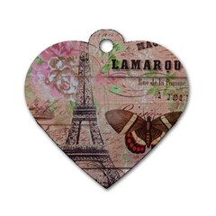 Girly Bee Crown  Butterfly Paris Eiffel Tower Fashion Dog Tag Heart (two Sided) by chicelegantboutique