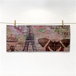 Girly Bee Crown  Butterfly Paris Eiffel Tower Fashion Hand Towel Front