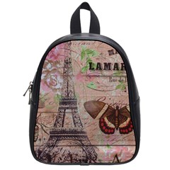 Girly Bee Crown  Butterfly Paris Eiffel Tower Fashion School Bag (small) by chicelegantboutique