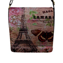 Girly Bee Crown  Butterfly Paris Eiffel Tower Fashion Flap Closure Messenger Bag (large) by chicelegantboutique