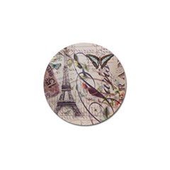 Paris Eiffel Tower Vintage Bird Butterfly French Botanical Art Golf Ball Marker 10 Pack by chicelegantboutique