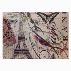 Paris Eiffel Tower Vintage Bird Butterfly French Botanical Art Glasses Cloth (large) by chicelegantboutique