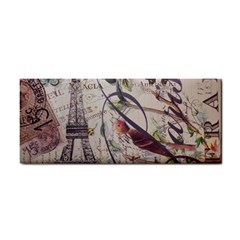 Paris Eiffel Tower Vintage Bird Butterfly French Botanical Art Hand Towel by chicelegantboutique