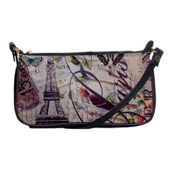 Paris Eiffel Tower Vintage Bird Butterfly French Botanical Art Evening Bag by chicelegantboutique