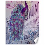 French Scripts  Purple Peacock Floral Paris Decor Canvas 18  x 24  (Unframed) 17.8 x23.08  Canvas - 1