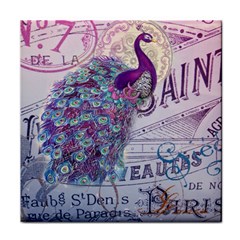 French Scripts  Purple Peacock Floral Paris Decor Face Towel by chicelegantboutique