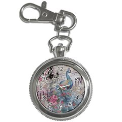 French Vintage Chandelier Blue Peacock Floral Paris Decor Key Chain & Watch by chicelegantboutique