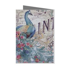 French Vintage Chandelier Blue Peacock Floral Paris Decor Mini Greeting Card (8 Pack) by chicelegantboutique