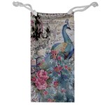 French Vintage Chandelier Blue Peacock Floral Paris Decor Jewelry Bag Front