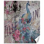 French Vintage Chandelier Blue Peacock Floral Paris Decor Canvas 8  x 10  (Unframed) 8.15 x9.66  Canvas - 1