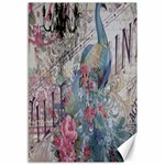 French Vintage Chandelier Blue Peacock Floral Paris Decor Canvas 12  x 18  (Unframed) 11.88 x17.36  Canvas - 1