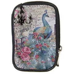 French Vintage Chandelier Blue Peacock Floral Paris Decor Compact Camera Leather Case by chicelegantboutique