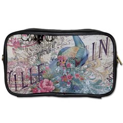 French Vintage Chandelier Blue Peacock Floral Paris Decor Travel Toiletry Bag (one Side) by chicelegantboutique