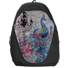 French Vintage Chandelier Blue Peacock Floral Paris Decor Backpack Bag by chicelegantboutique