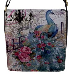 French Vintage Chandelier Blue Peacock Floral Paris Decor Flap Closure Messenger Bag (small) by chicelegantboutique