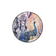 Damask French Scripts  Purple Peacock Floral Paris Decor Golf Ball Marker 4 Pack (for Hat Clip) by chicelegantboutique