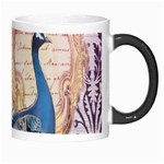 Damask French Scripts  Purple Peacock Floral Paris Decor Morph Mug Right