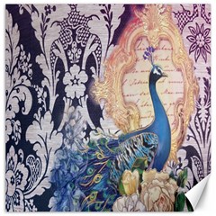 Damask French Scripts  Purple Peacock Floral Paris Decor Canvas 20  X 20  (unframed) by chicelegantboutique