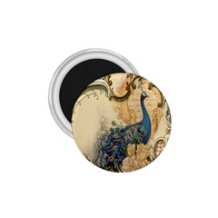 Victorian Swirls Peacock Floral Paris Decor 1 75  Button Magnet by chicelegantboutique