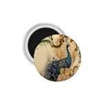 Victorian Swirls Peacock Floral Paris Decor 1.75  Button Magnet Front