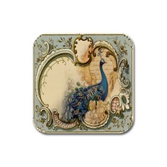 Victorian Swirls Peacock Floral Paris Decor Drink Coasters 4 Pack (square) by chicelegantboutique