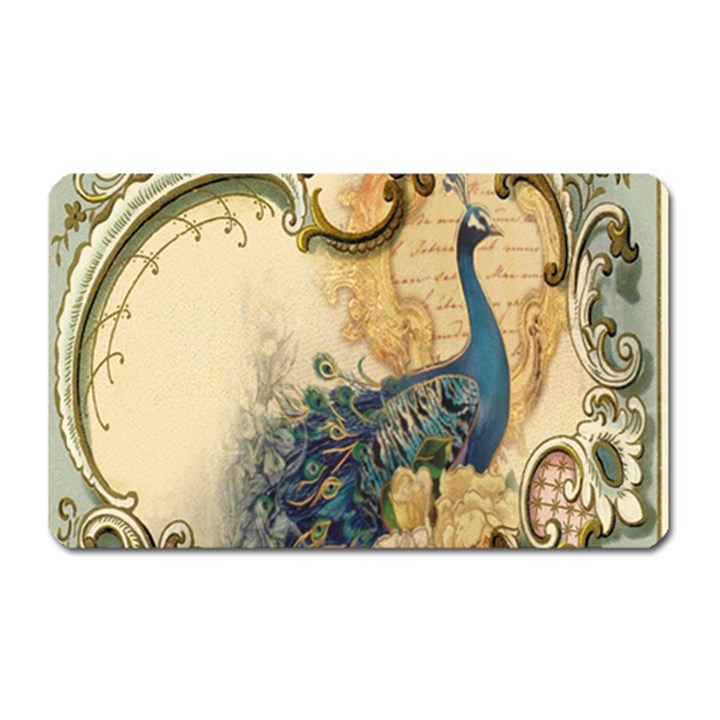 Victorian Swirls Peacock Floral Paris Decor Magnet (Rectangular)