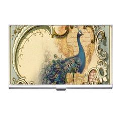 Victorian Swirls Peacock Floral Paris Decor Business Card Holder by chicelegantboutique