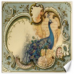 Victorian Swirls Peacock Floral Paris Decor Canvas 16  X 16  (unframed)