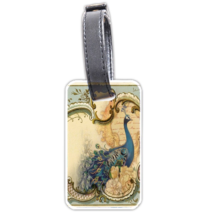 Victorian Swirls Peacock Floral Paris Decor Luggage Tag (One Side)