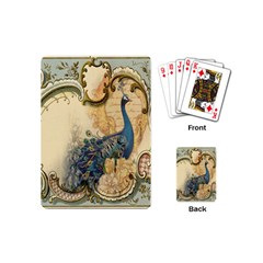 Victorian Swirls Peacock Floral Paris Decor Playing Cards (mini) by chicelegantboutique