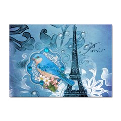 Girly Blue Bird Vintage Damask Floral Paris Eiffel Tower A4 Sticker 100 Pack by chicelegantboutique