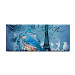 Girly Blue Bird Vintage Damask Floral Paris Eiffel Tower Hand Towel Front