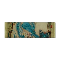 Victorian Girly Blue Bird Vintage Damask Floral Paris Eiffel Tower Bumper Sticker by chicelegantboutique