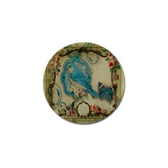 Victorian Girly Blue Bird Vintage Damask Floral Paris Eiffel Tower Golf Ball Marker 4 Pack