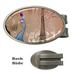 Modern Butterfly  Floral Paris Eiffel Tower Decor Money Clip (oval) by chicelegantboutique