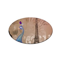 Modern Butterfly  Floral Paris Eiffel Tower Decor Sticker (oval) by chicelegantboutique