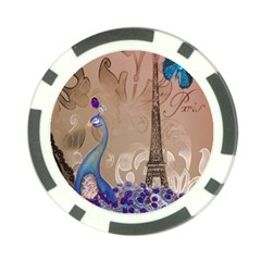 Modern Butterfly  Floral Paris Eiffel Tower Decor Poker Chip by chicelegantboutique