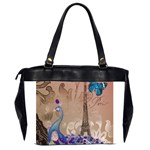 Modern Butterfly  Floral Paris Eiffel Tower Decor Oversize Office Handbag (Two Sides) Back