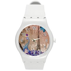 Modern Butterfly  Floral Paris Eiffel Tower Decor Plastic Sport Watch (medium) by chicelegantboutique