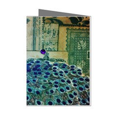 French Scripts Vintage Peacock Floral Paris Decor Mini Greeting Card (8 Pack) by chicelegantboutique