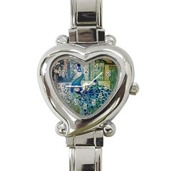 French Scripts Vintage Peacock Floral Paris Decor Heart Italian Charm Watch  by chicelegantboutique