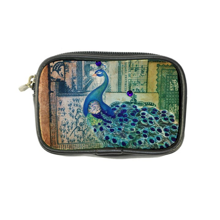 French Scripts Vintage Peacock Floral Paris Decor Coin Purse