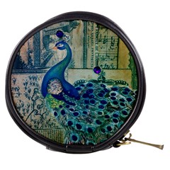 French Scripts Vintage Peacock Floral Paris Decor Mini Makeup Case by chicelegantboutique