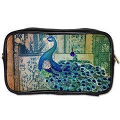 French Scripts Vintage Peacock Floral Paris Decor Travel Toiletry Bag (one Side) by chicelegantboutique