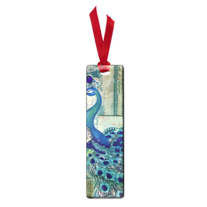 French Scripts Vintage Peacock Floral Paris Decor Small Bookmark