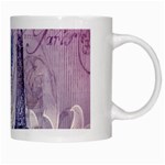 Peacock Feather White Rose Paris Eiffel Tower White Coffee Mug Right